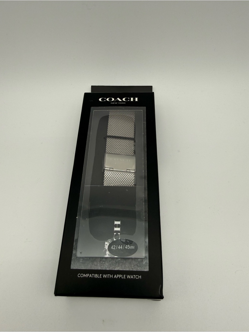 Coach Silver Stainless Steel Milanese Mesh Apple Watch Band